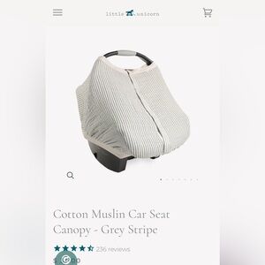 Little Unicorn- Cotton Muslin Car Seat Canopy